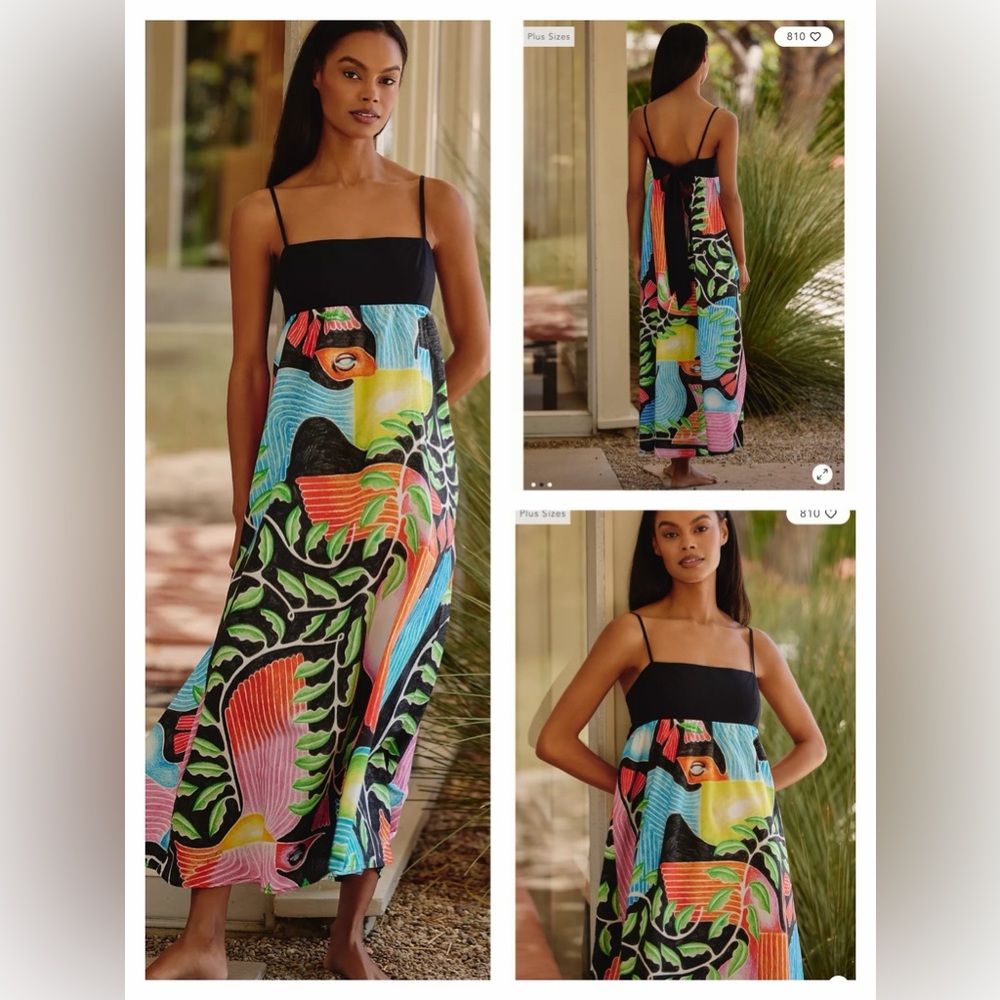 NWOT size XL Anthropologie Celandine x Carla Petelski Printed Cotton Midi Dress